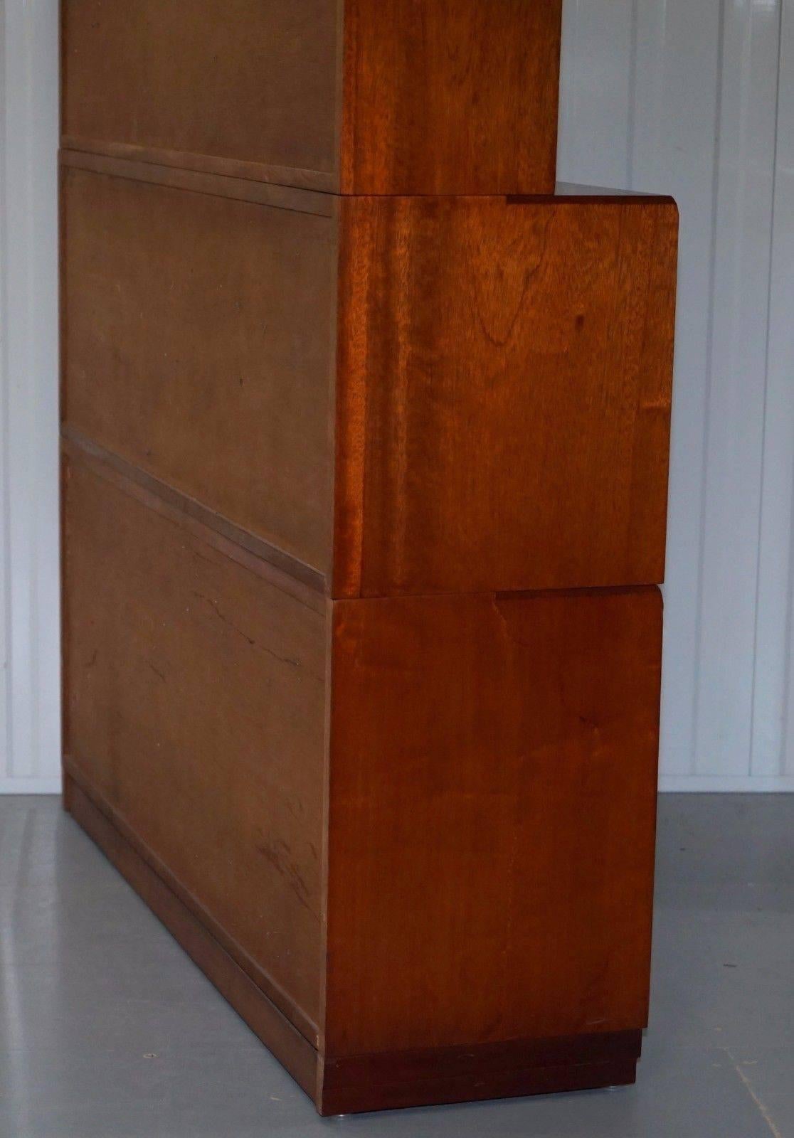 Mid-Century Modern 1960s Simplex Mahogany Full Sized Library Stacking Bookcases Five-Piece