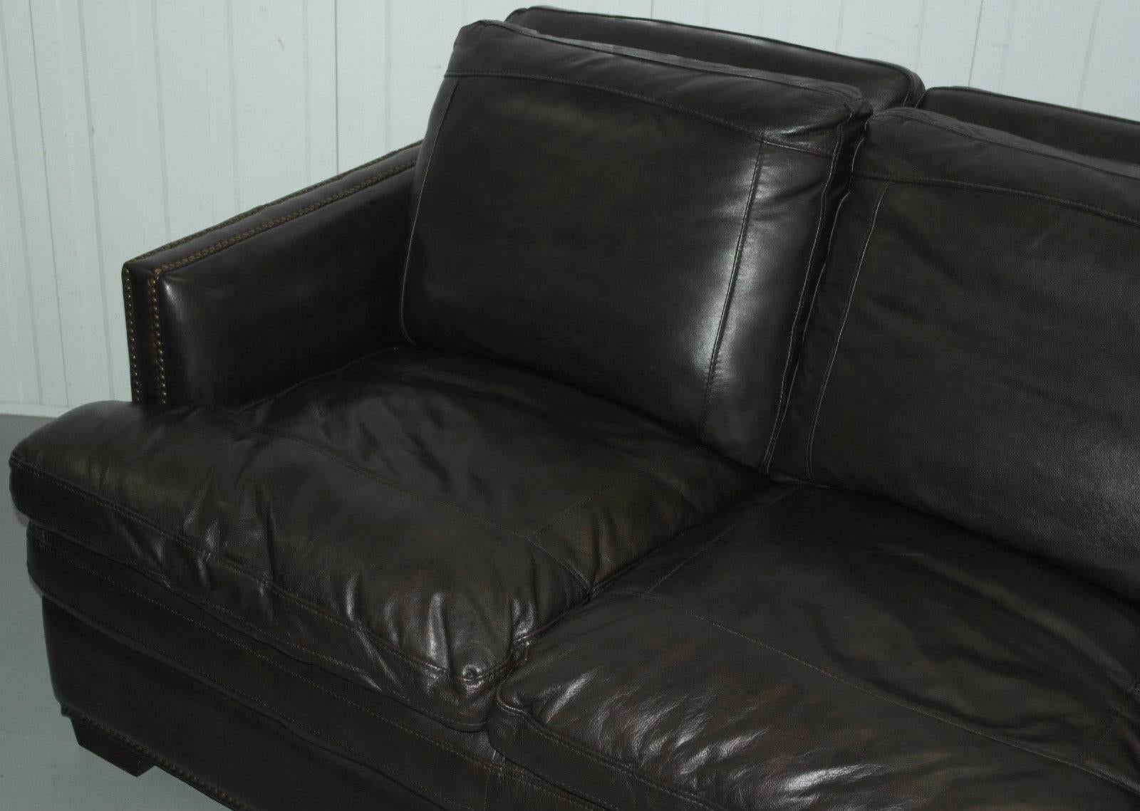 leather studded sofa