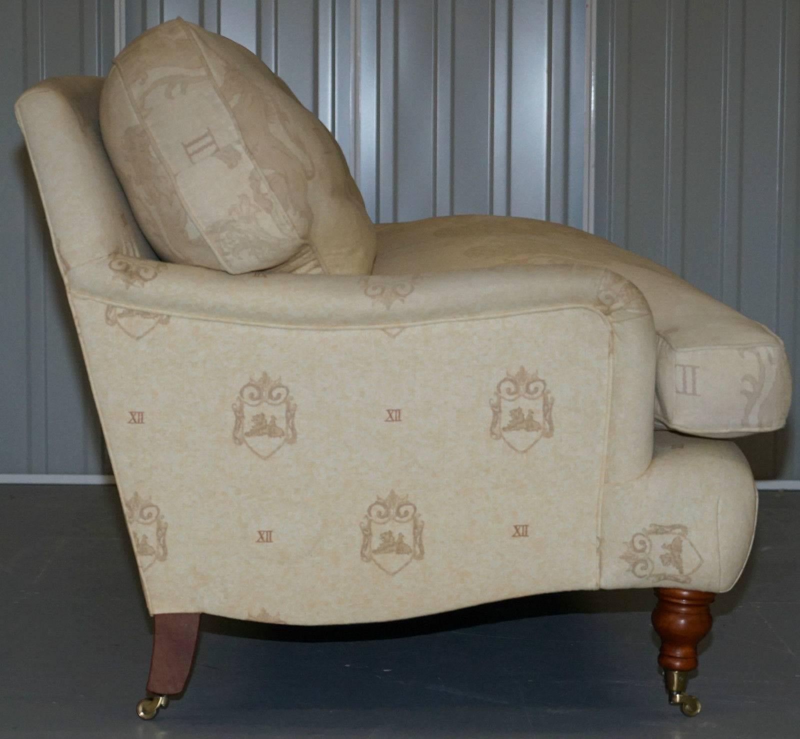 Fabric Andrew Martin Howard Style Sofa with Royal Magna Carta Upholstery
