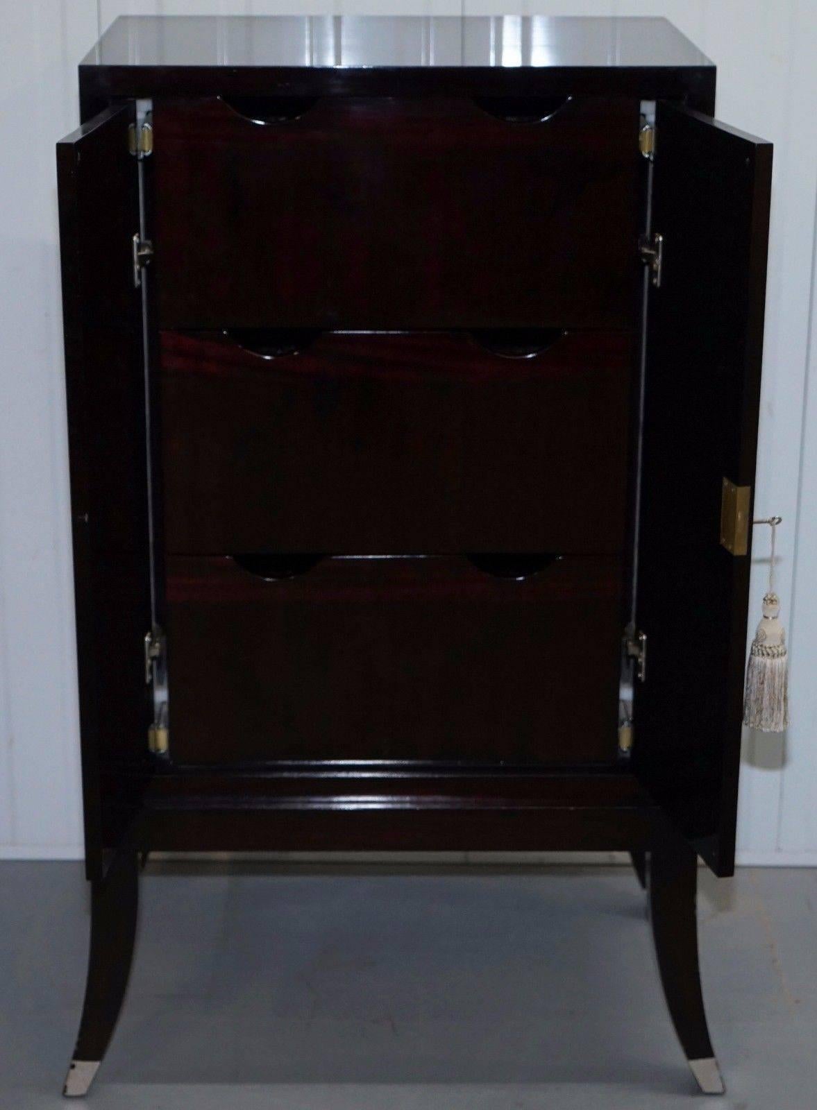 20th Century Chinese Lacquered Cabinet with Bank / Chest of Drawers Inside Luxury Designer 