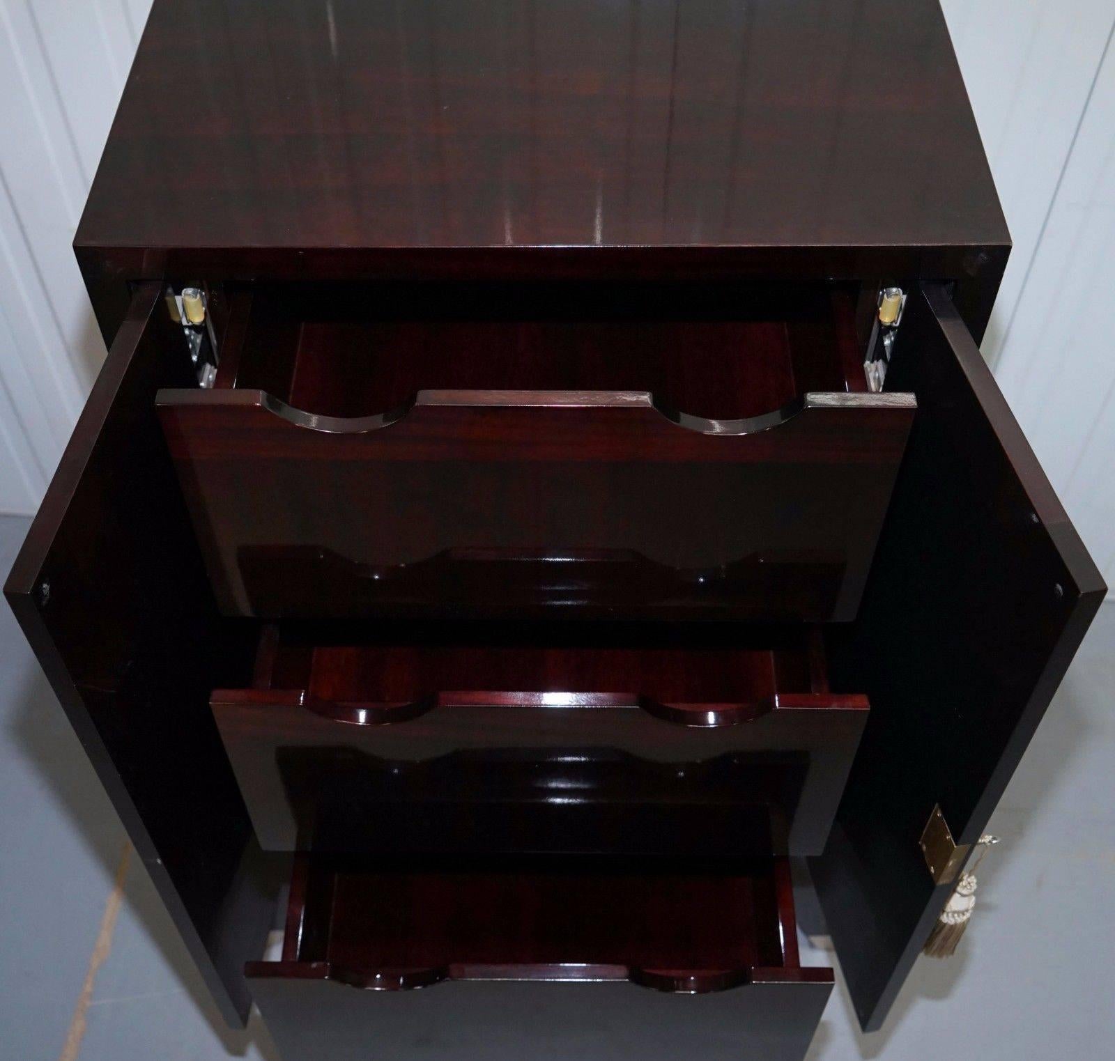 Chinese Lacquered Cabinet with Bank / Chest of Drawers Inside Luxury Designer  1