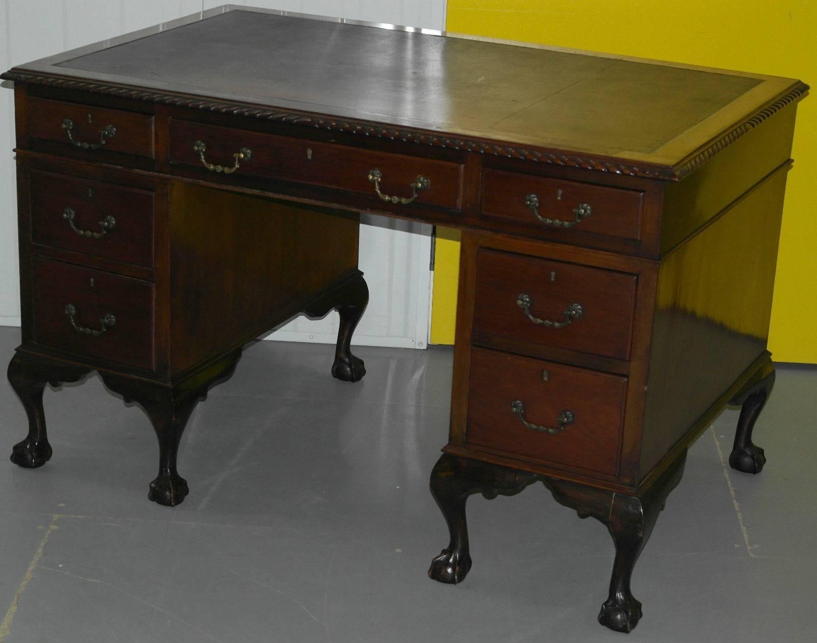 antique desk with claw feet