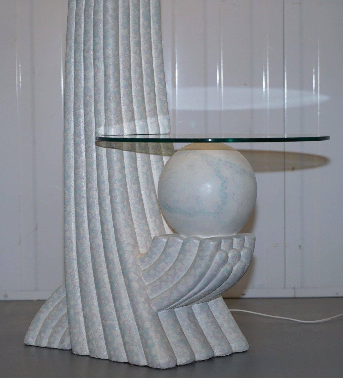 Italian Stunning Memphis School Side Table Art Deco Lamp Floor Standing Large Sculpture