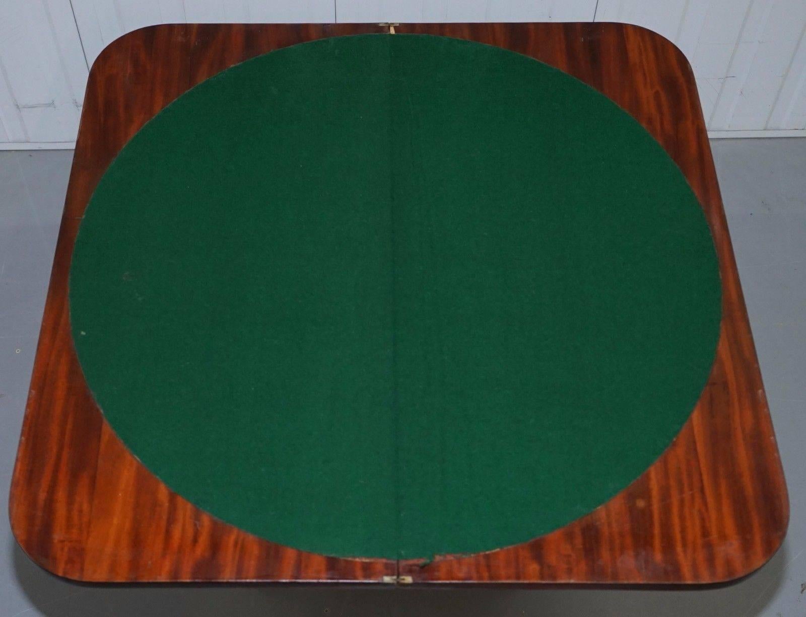 Regency Era circa 1811-1820 Flamed Mahogany Console Tea Games Card Folding Table 4