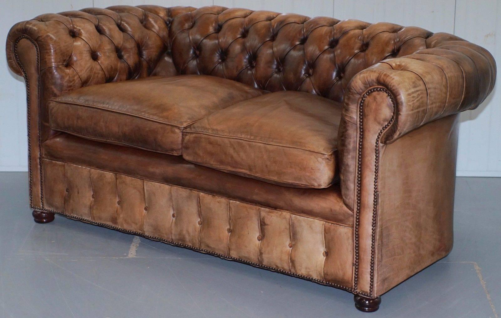 light brown leather chesterfield