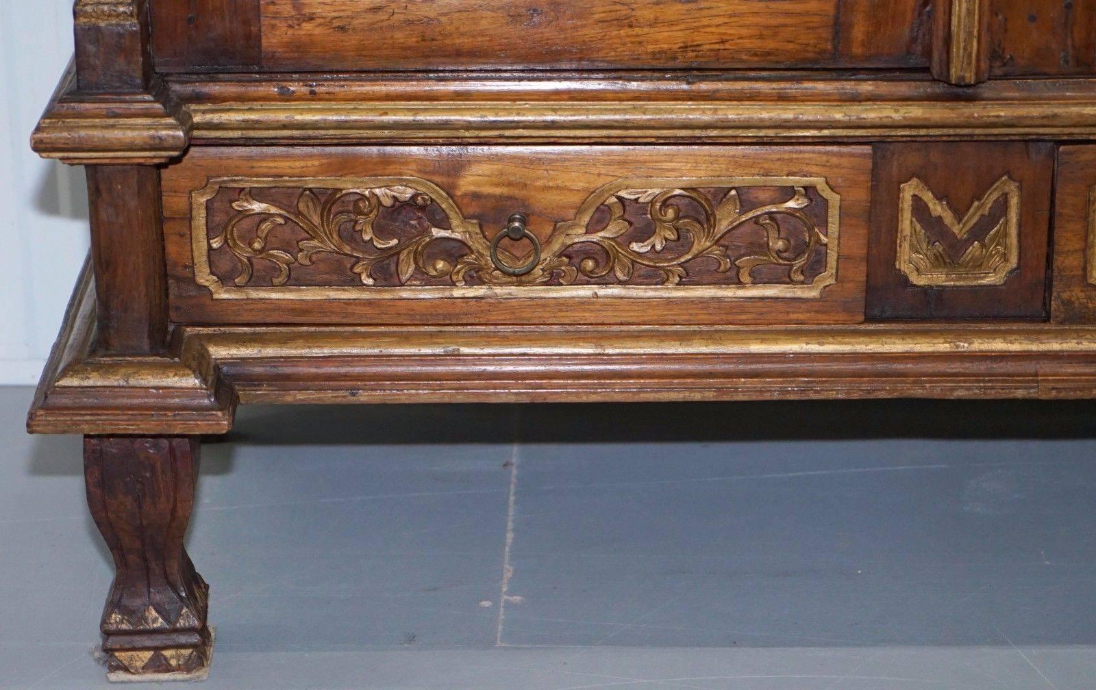 French Provincial Stunning Hand-Carved Antique French Louis 18th-19th Century Bookcase Cabinet