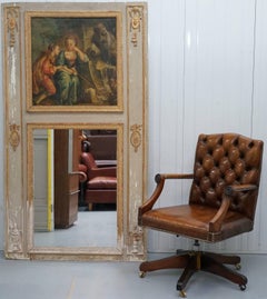 Rare French Louis XVI Period Trumeau Mirror, circa 1760 Romantic Oil Painting