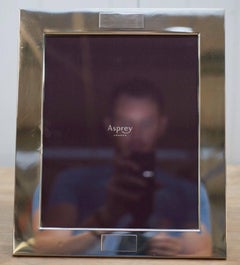 Pair of Asprey London Crosshatch Sterling Silver Picture Frames Very rare find