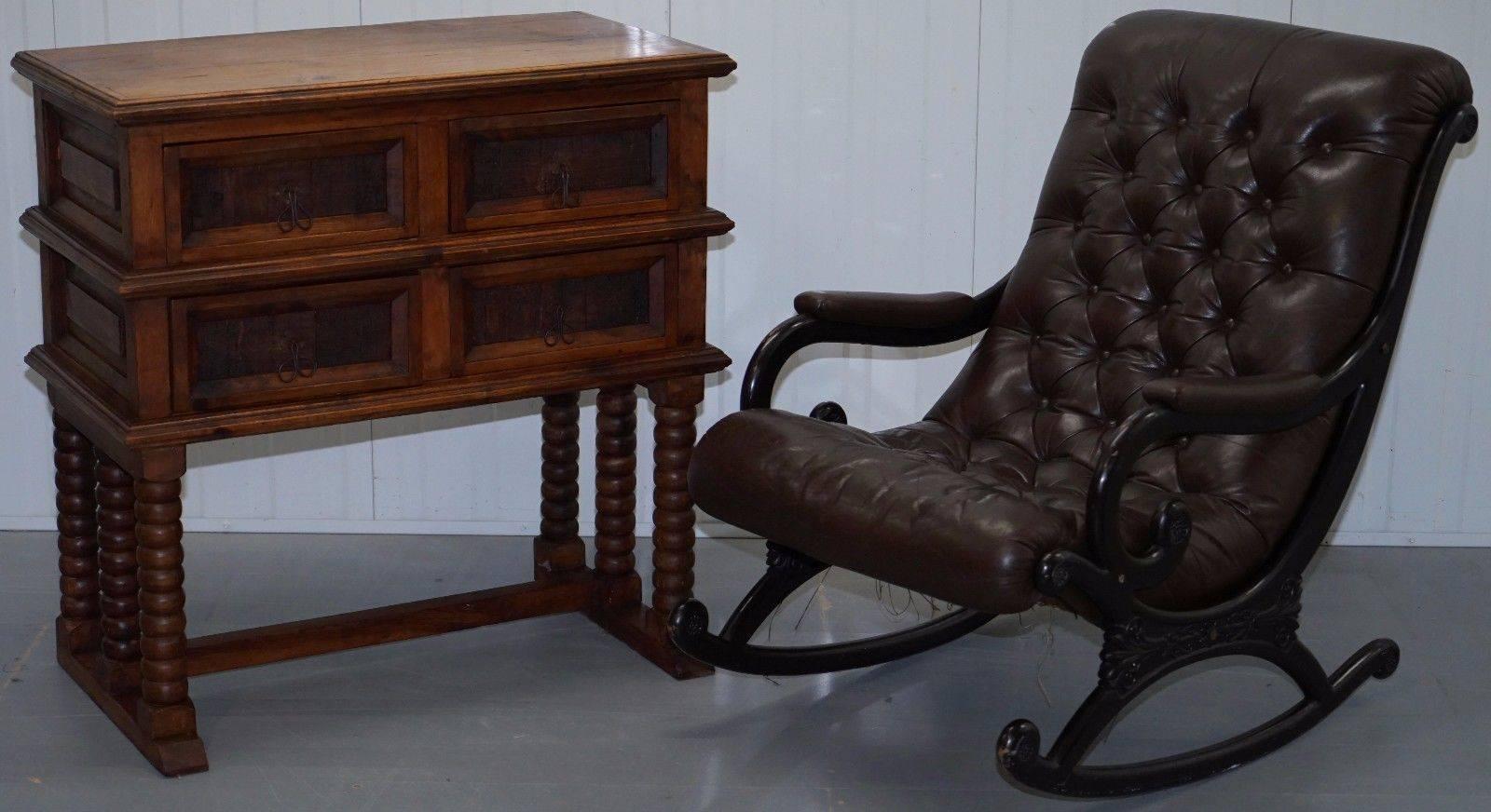 We are delighted to offer for sale this lovely vintage solid oak bobbin turned triple leg sideboard with drawers

A very rustic piece with lovely timber patina, its chunky substantial and those legs are gorgeous from any angle

We have deep