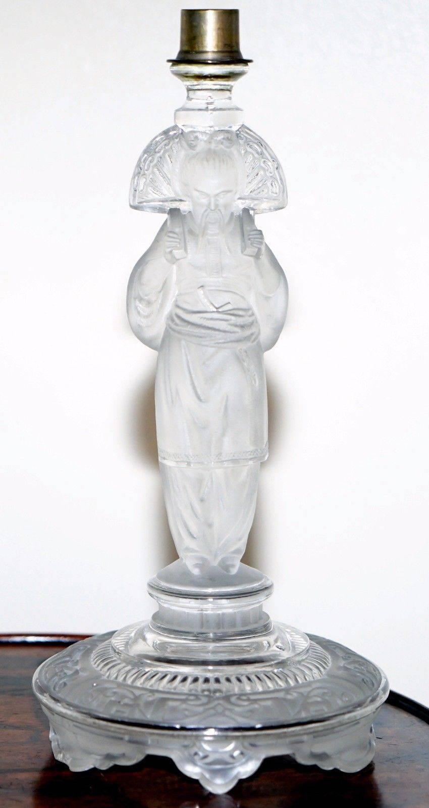 We are delighted to offer for sale this exceptionally rare pair of frosted glass circa 1920 glass candlesticks of a Chinese nobleman and lady

I have never seen another pair like these, possibly made for Liberty’s London, they are truly a