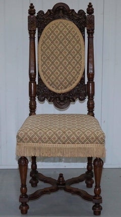 Early circa 1600s William and Mary High Back Occasional Chair Lovely Old Repair