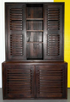 Solid Mahogany Welsh Dresser Bookcase Cabinet Stripped and Waxed Part of Suite