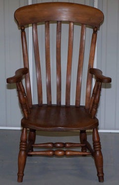 Seltene englische Ulme Viktorianisch:: um 1890 Windsor Stick Lath Back Chair Sessel