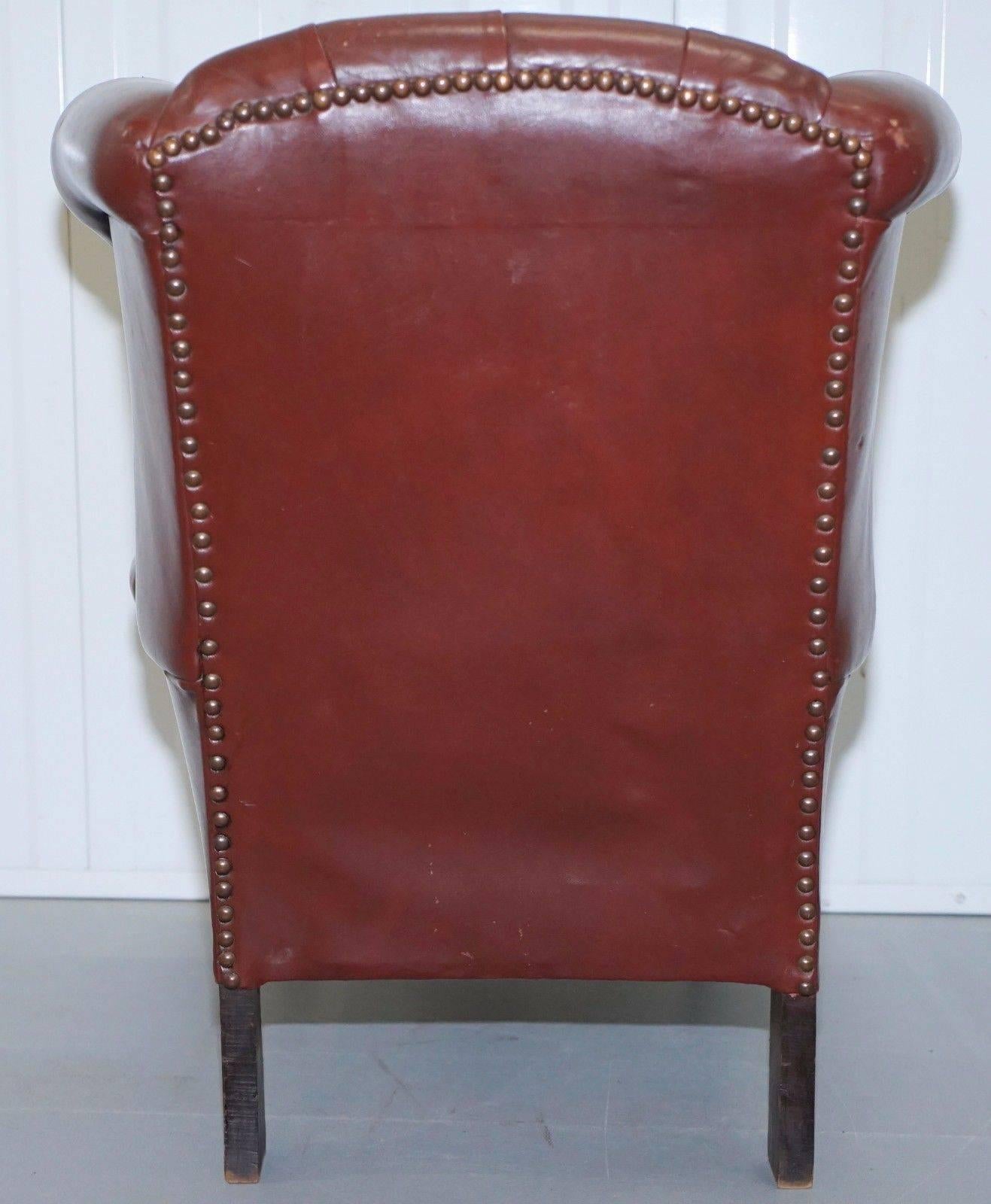 Rare Vintage Handmade in England Children’s Chesterfield Wingback Armchair Small 3