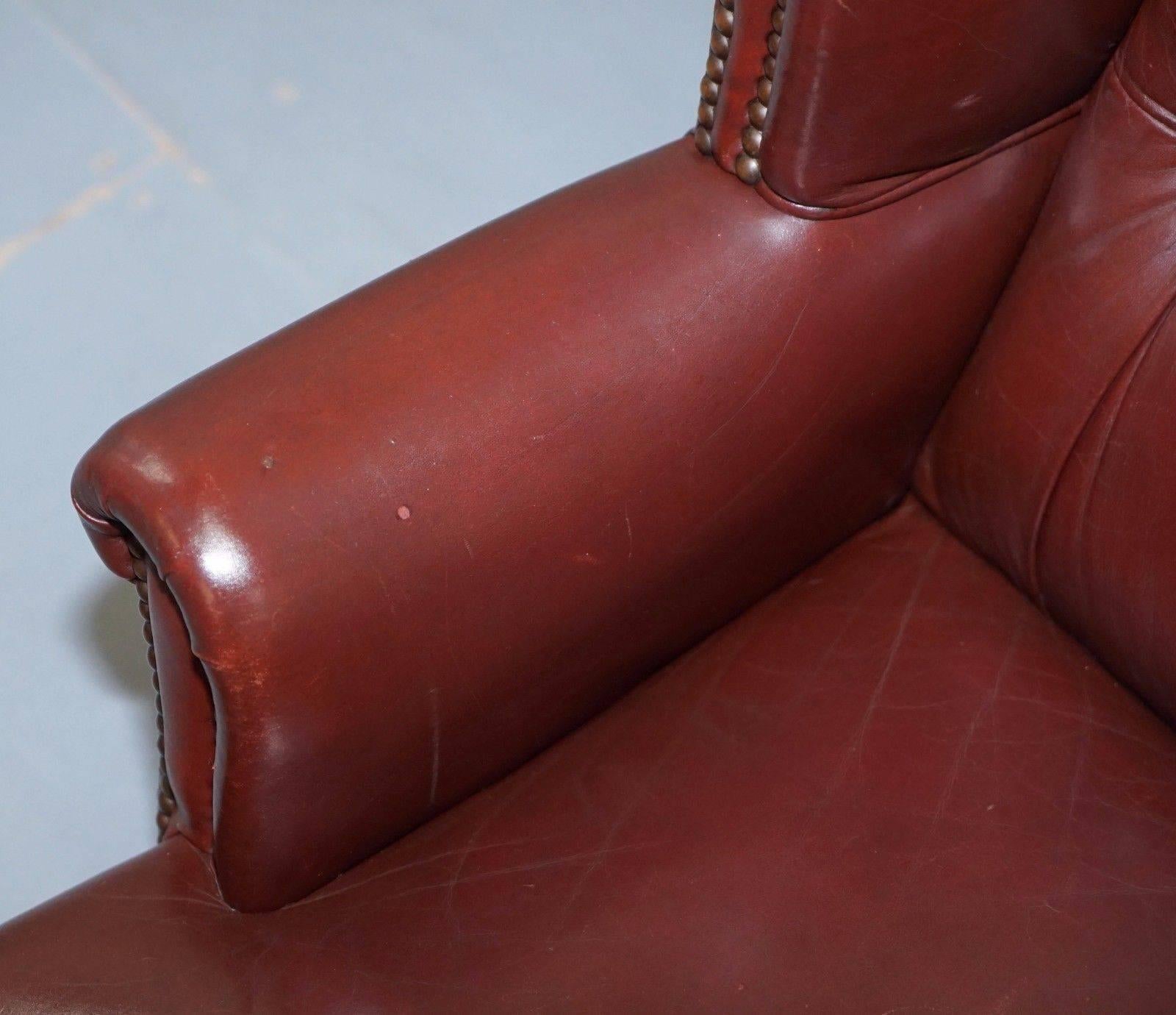 Leather Rare Vintage Handmade in England Children’s Chesterfield Wingback Armchair Small