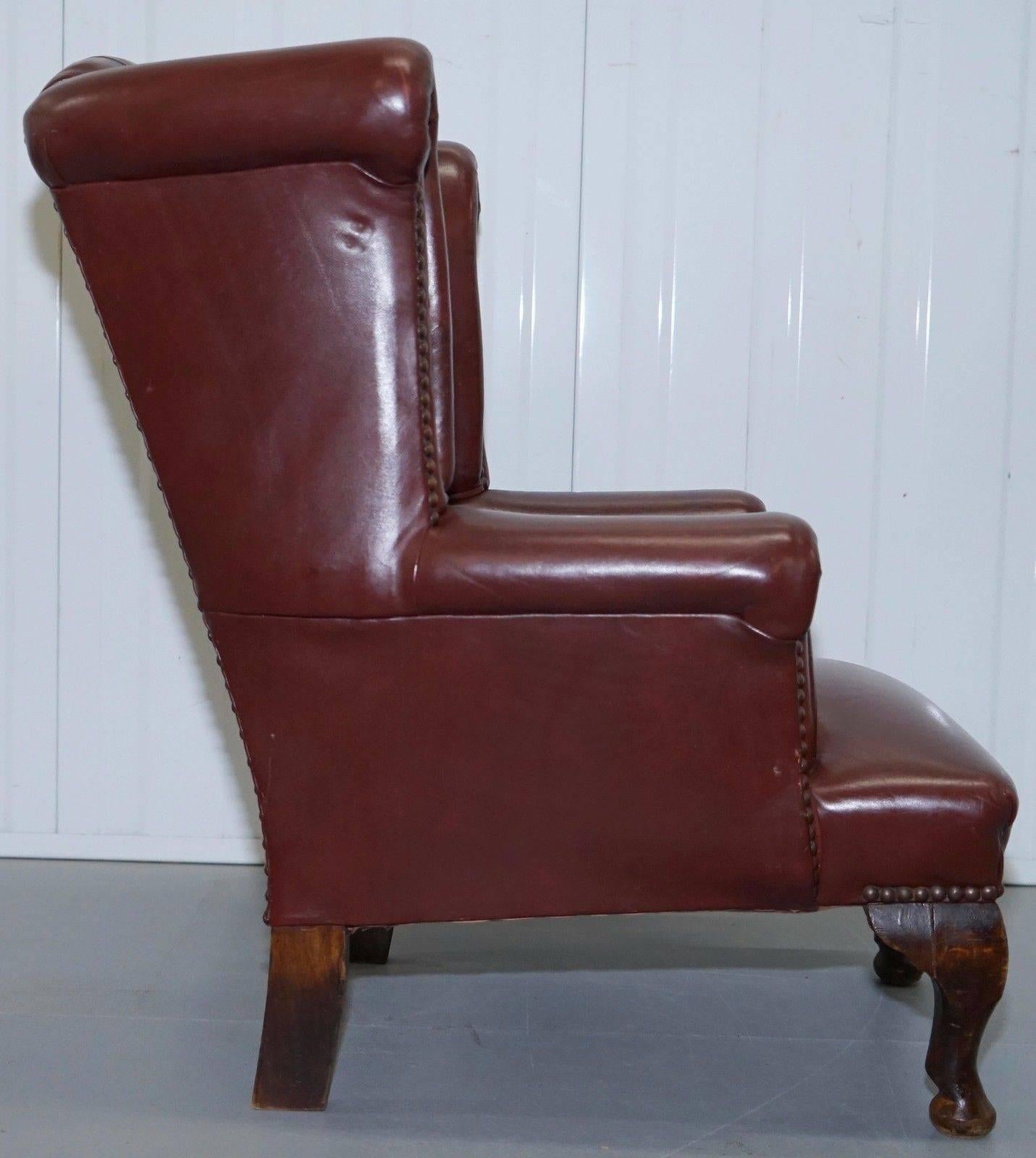 Rare Vintage Handmade in England Children’s Chesterfield Wingback Armchair Small 2