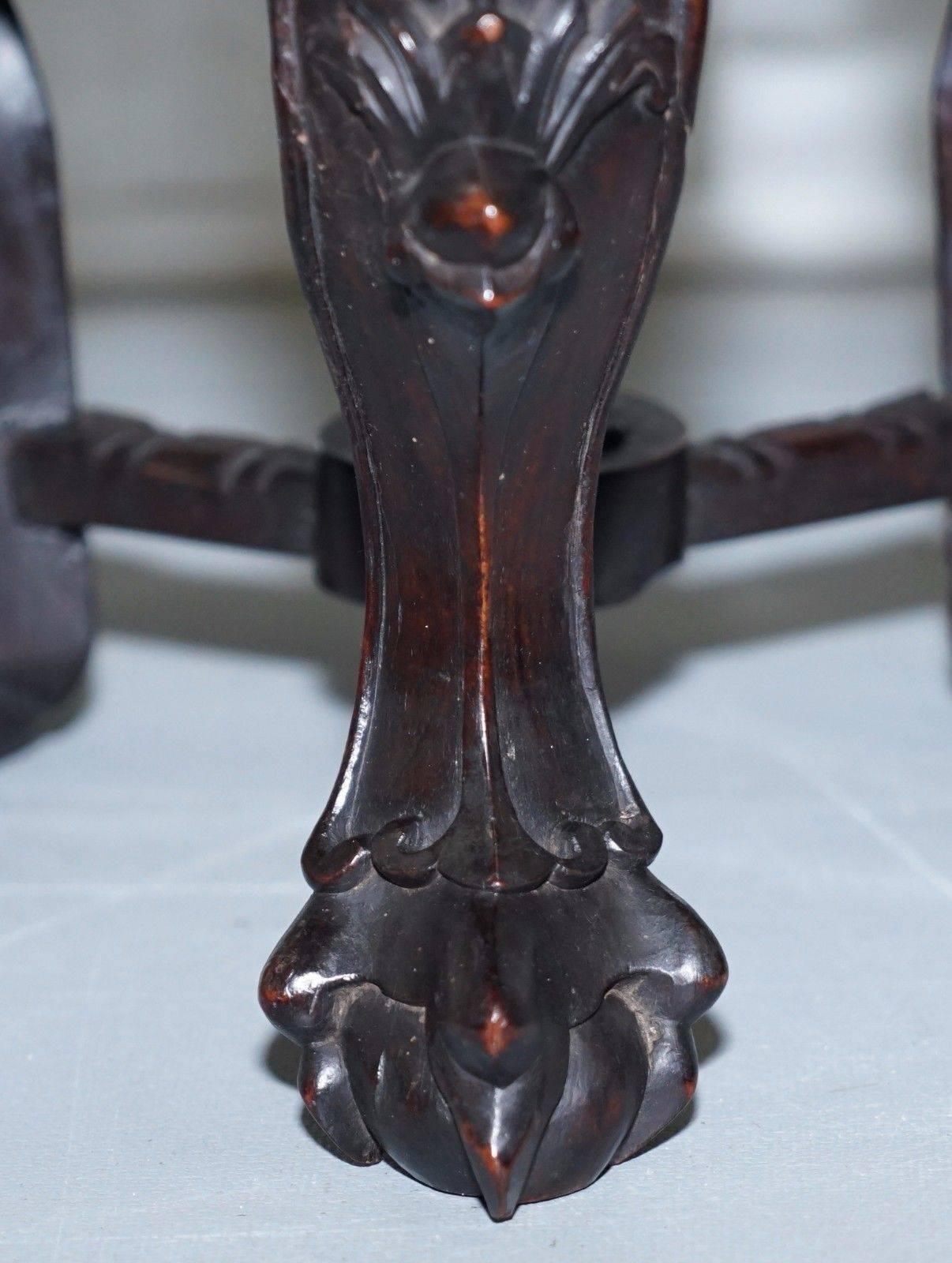We are delighted to offer for sale this lovely hand-carved with solid marble top 19th-century Chinese pot/vase stand

A rare find in good order throughout, one underside section of carving is missing but you can have that side wall facing, this