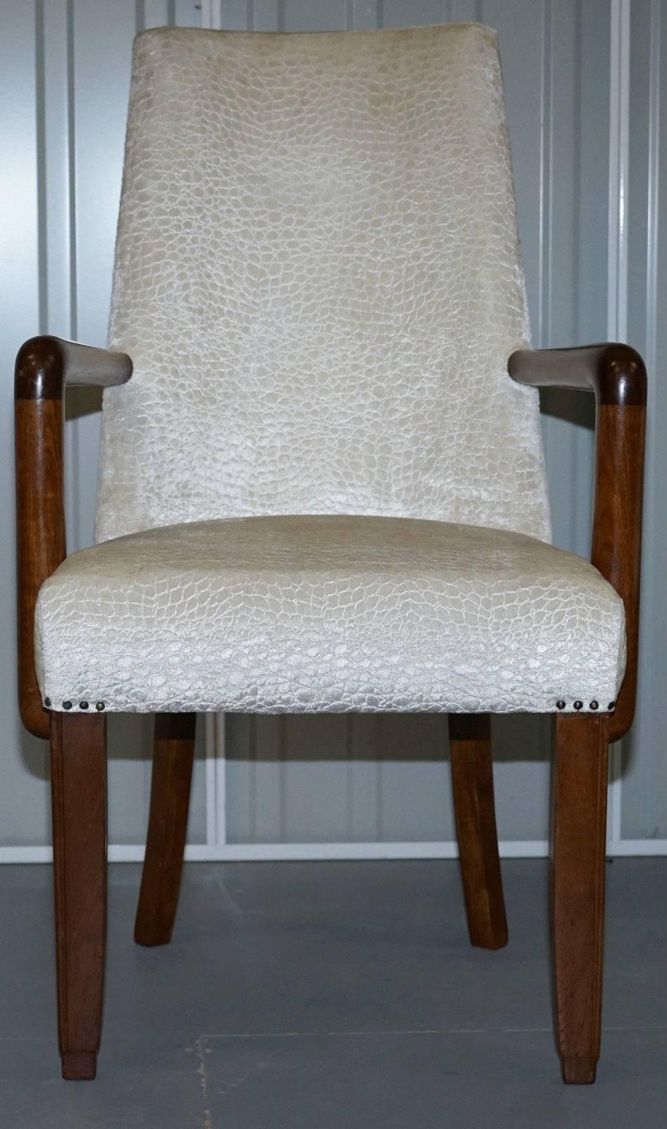 Hand-Carved Pair of Mid-Century Modern 1960s Danish Wood Open Occasional Armchairs