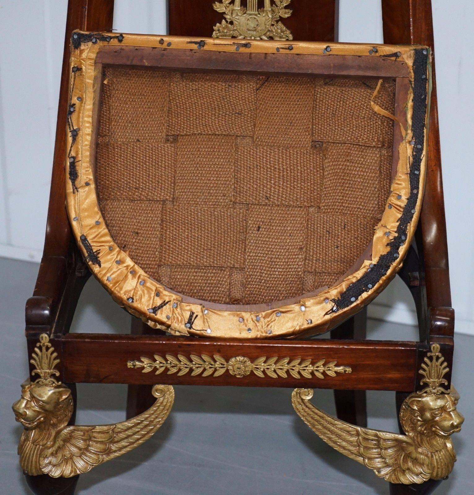 Mid-19th Century Antique French Sleigh Back Second Empire circa 1852 Mahogany Chairs Period Pair