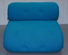 Paar Versus Roulade Lounge Love Chairs von KiBiSi in blauem Stoff
