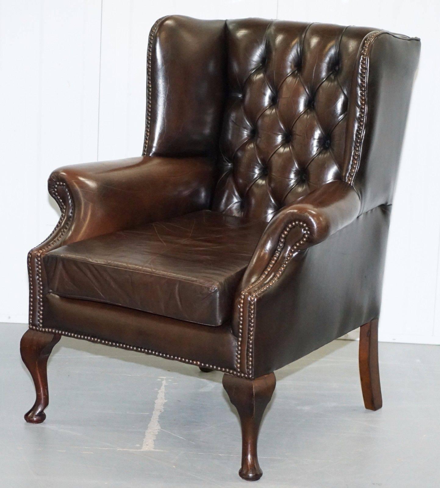 brown armchairs