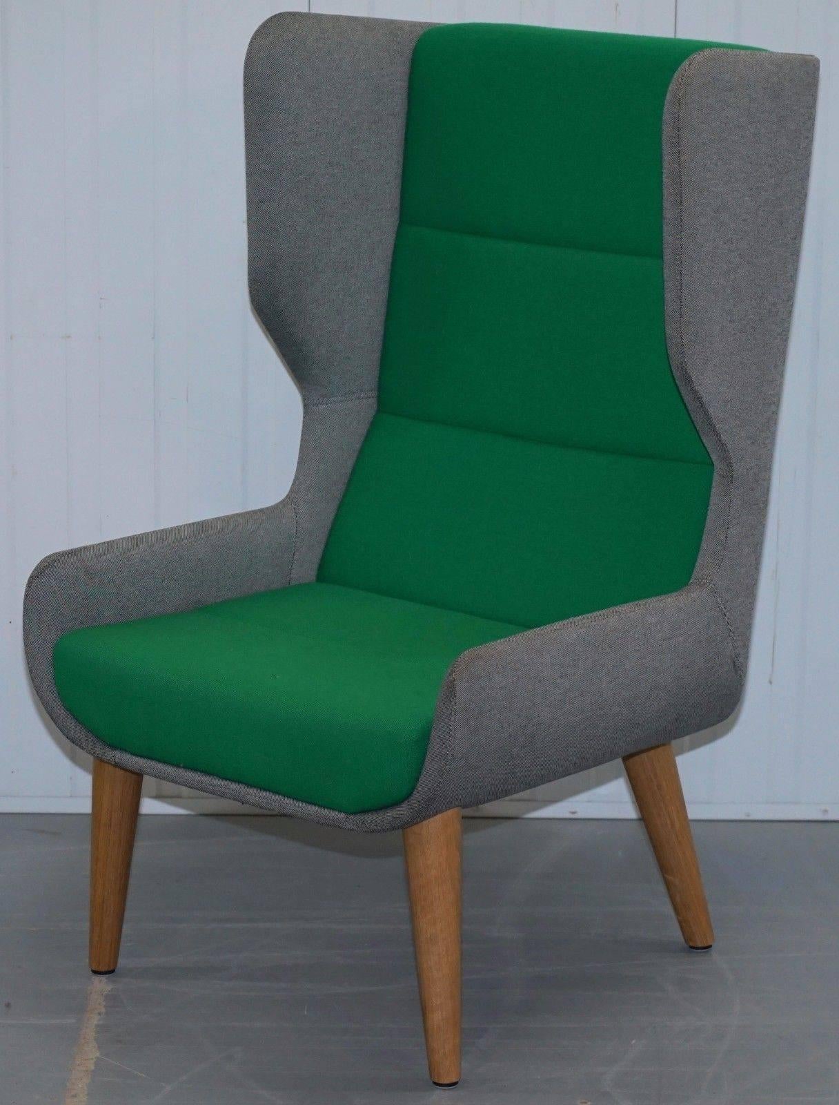 Wool Pair of Naughtone Hush High Wing Back Armchairs Super Contemporary