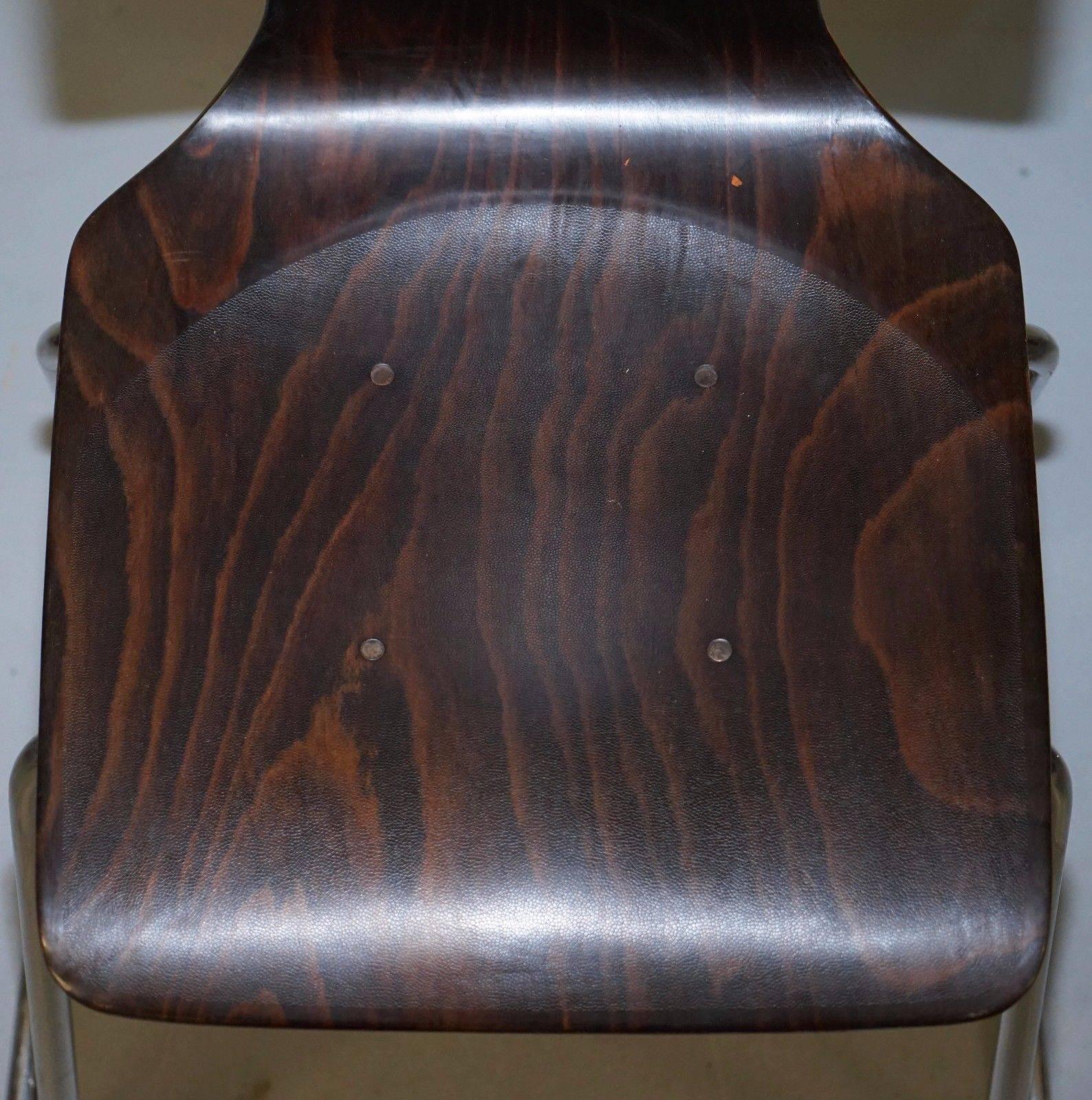Set of Four Rare 1970 Pagholz FPF Elmar Flotto Stacking Dining Chairs In Good Condition In West Sussex, Pulborough