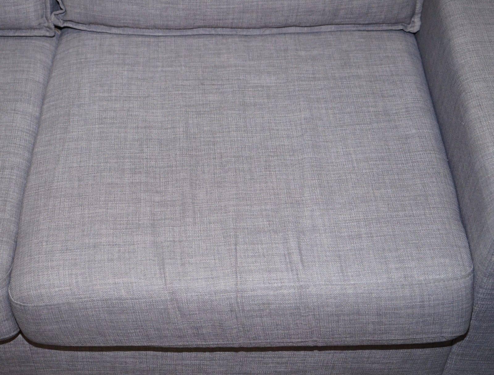 Hand-Crafted French Palomino Upholstery Square Contemporary Shark Tooth Two-Seat Sofa