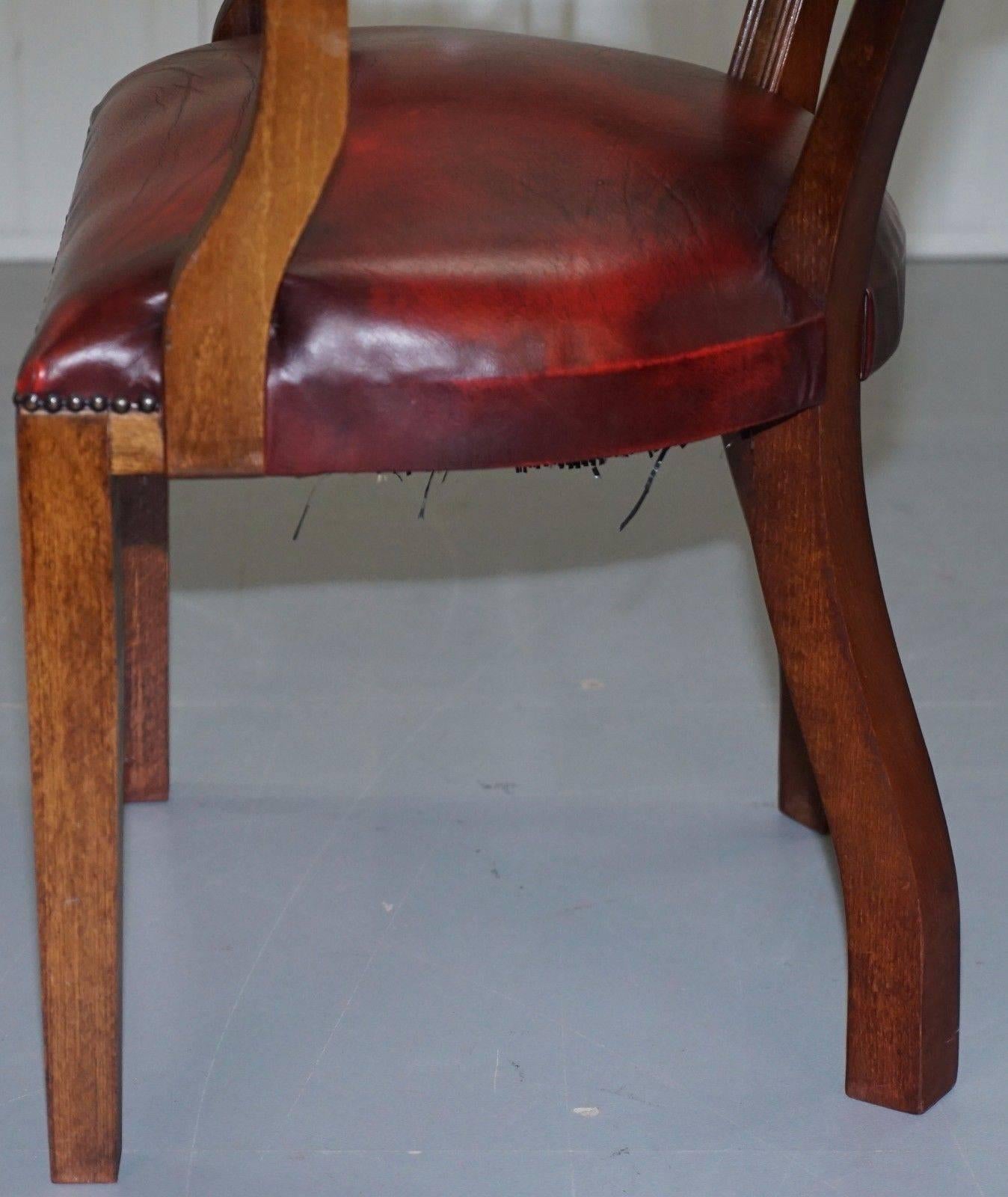 Lovely Oxblood Leather Chesterfield Court Chair for Desks or Guests Lovely Find 4