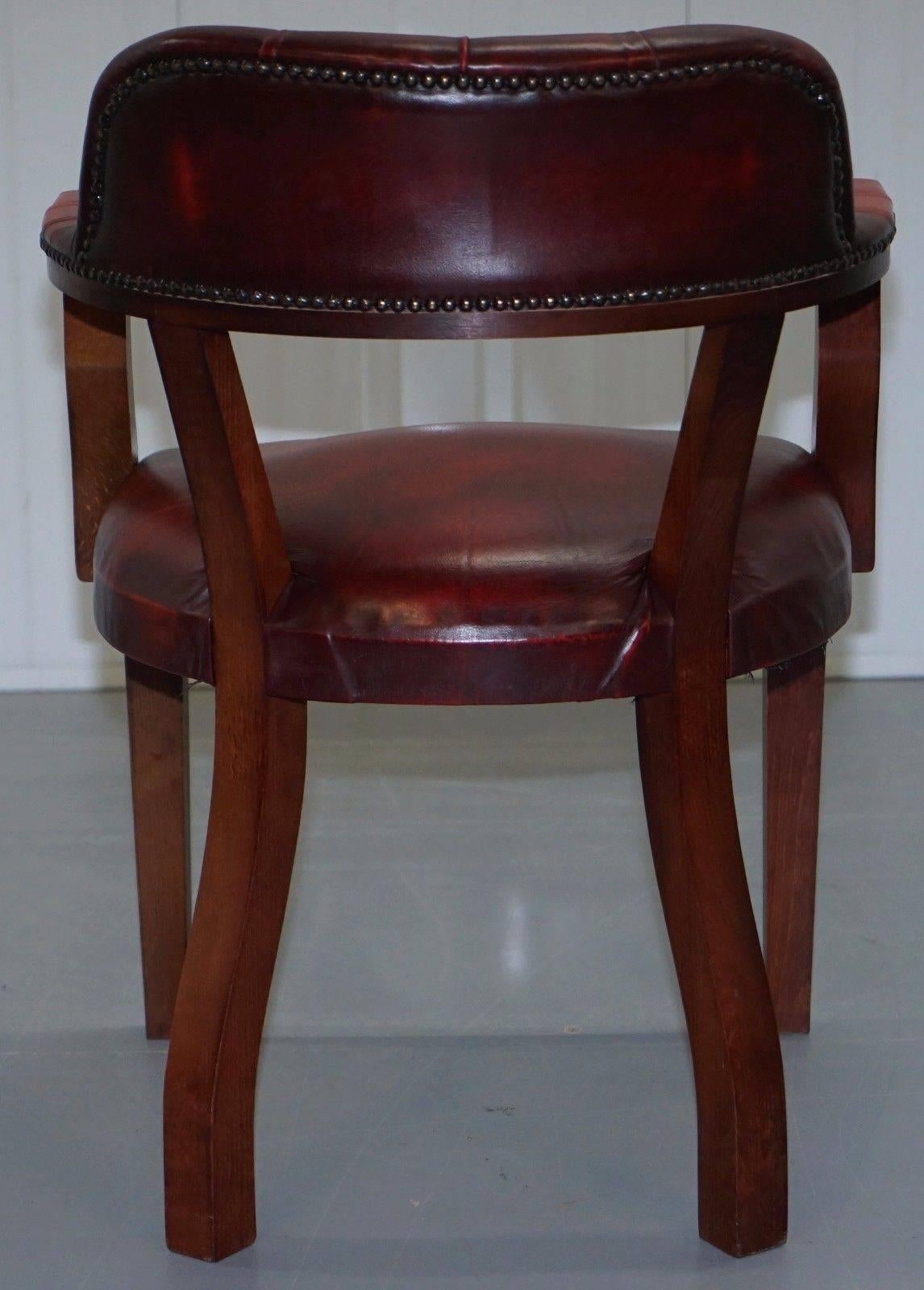 Lovely Oxblood Leather Chesterfield Court Chair for Desks or Guests Lovely Find 2