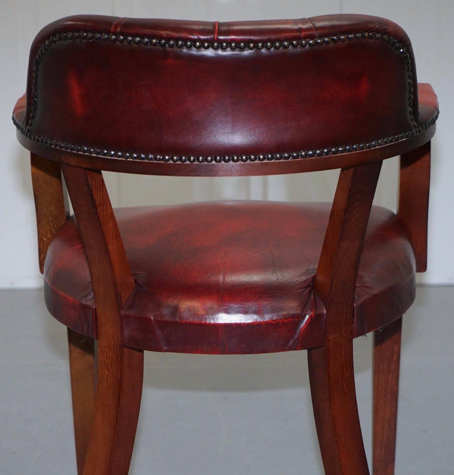 Lovely Oxblood Leather Chesterfield Court Chair for Desks or Guests Lovely Find 3