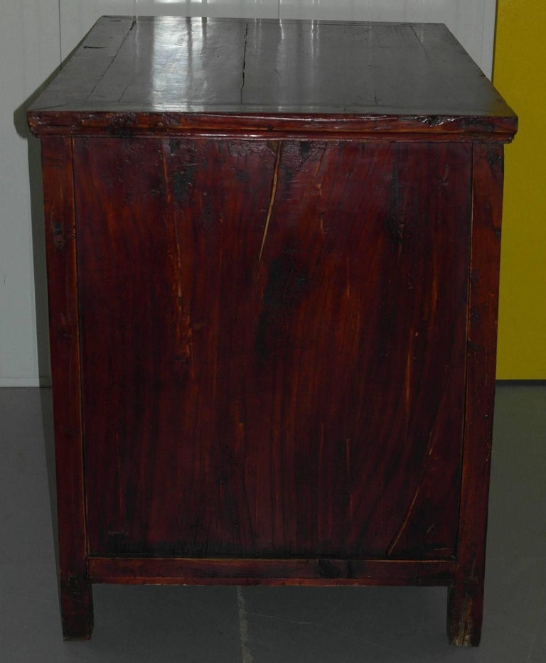 Chinese Redwood Antique Style Very Deep Sideboard Drawers Entertainment