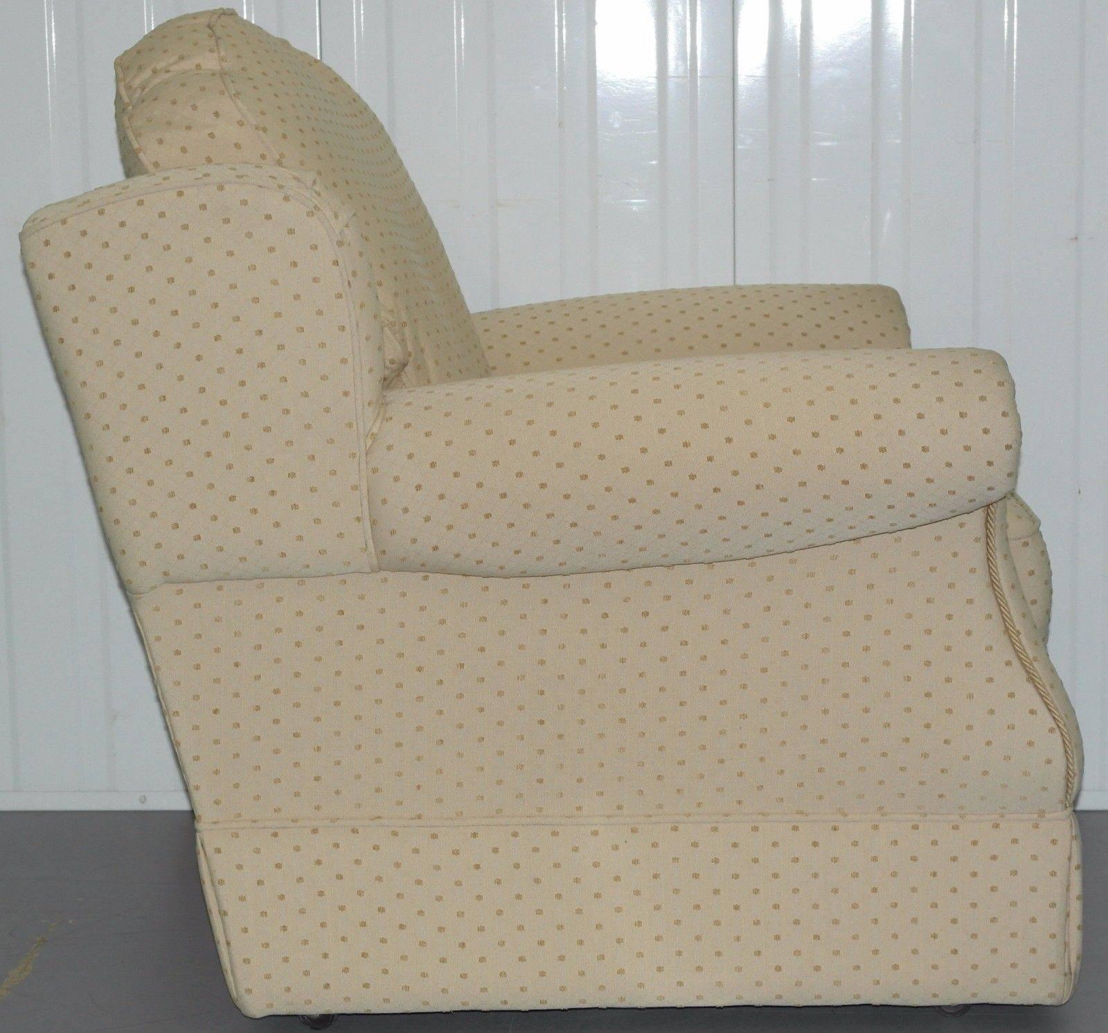 Reversible Cushion Fabric Upholstered Two-Seat Sofa and Matching Armchair 3
