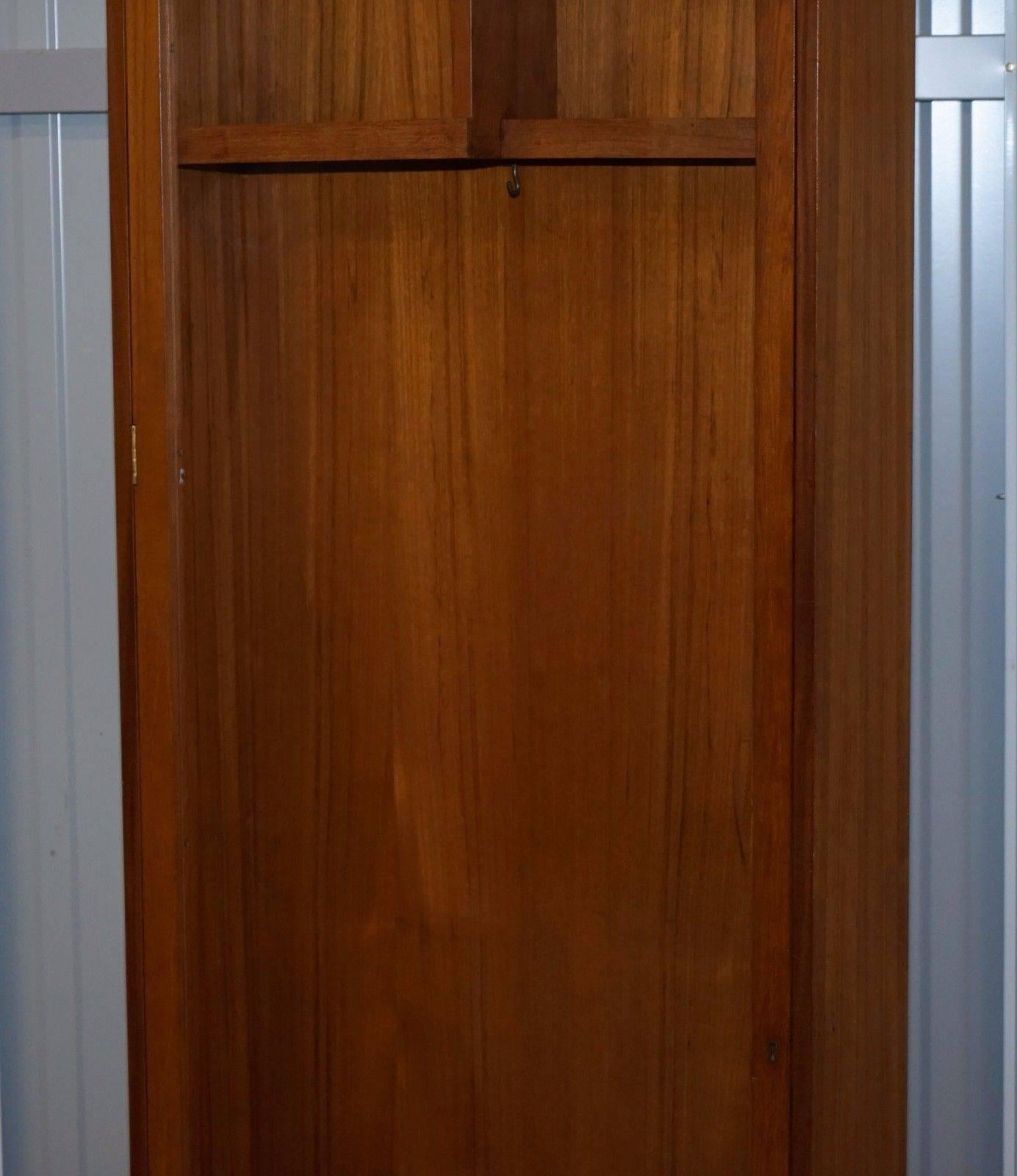 Mid-Century Modern Pedley Saffron Walden Mahogany Gun Cabinet Case Three Locks