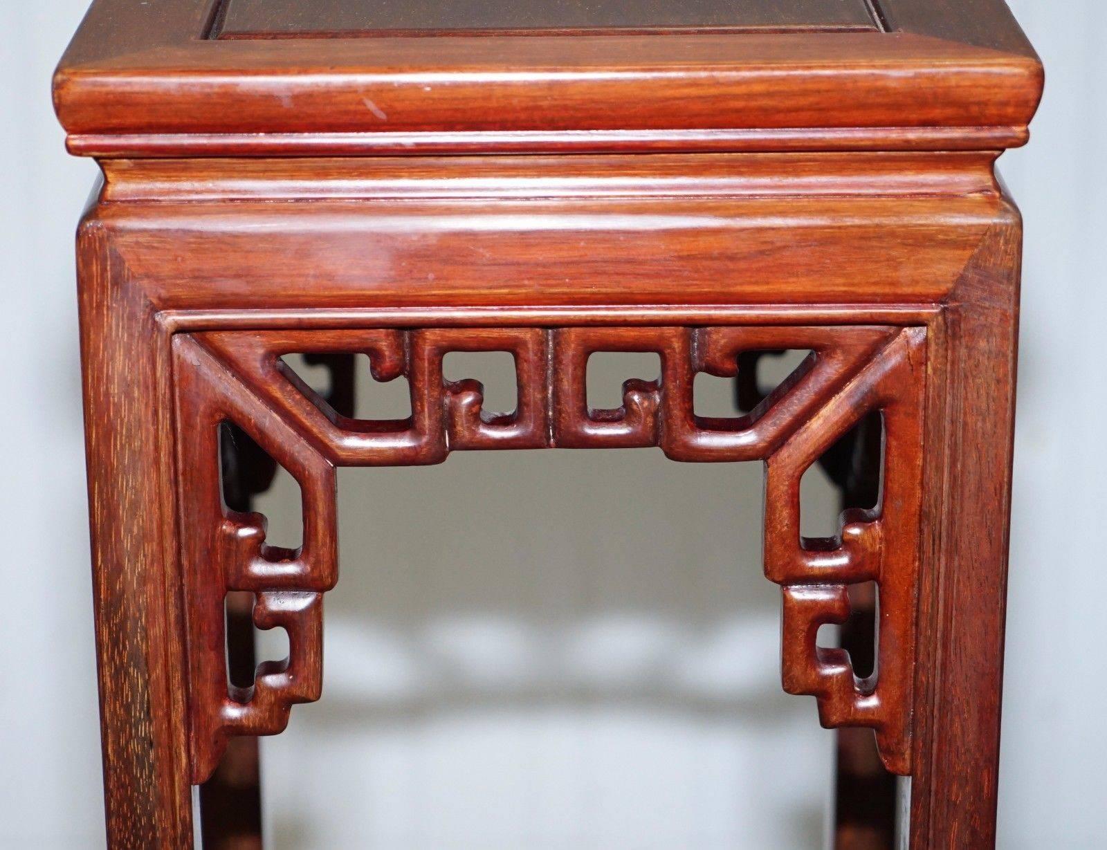 20th Century Stunning Solid Wood Chinese Chen Leung Style Plant Pot Jardiniere Stand