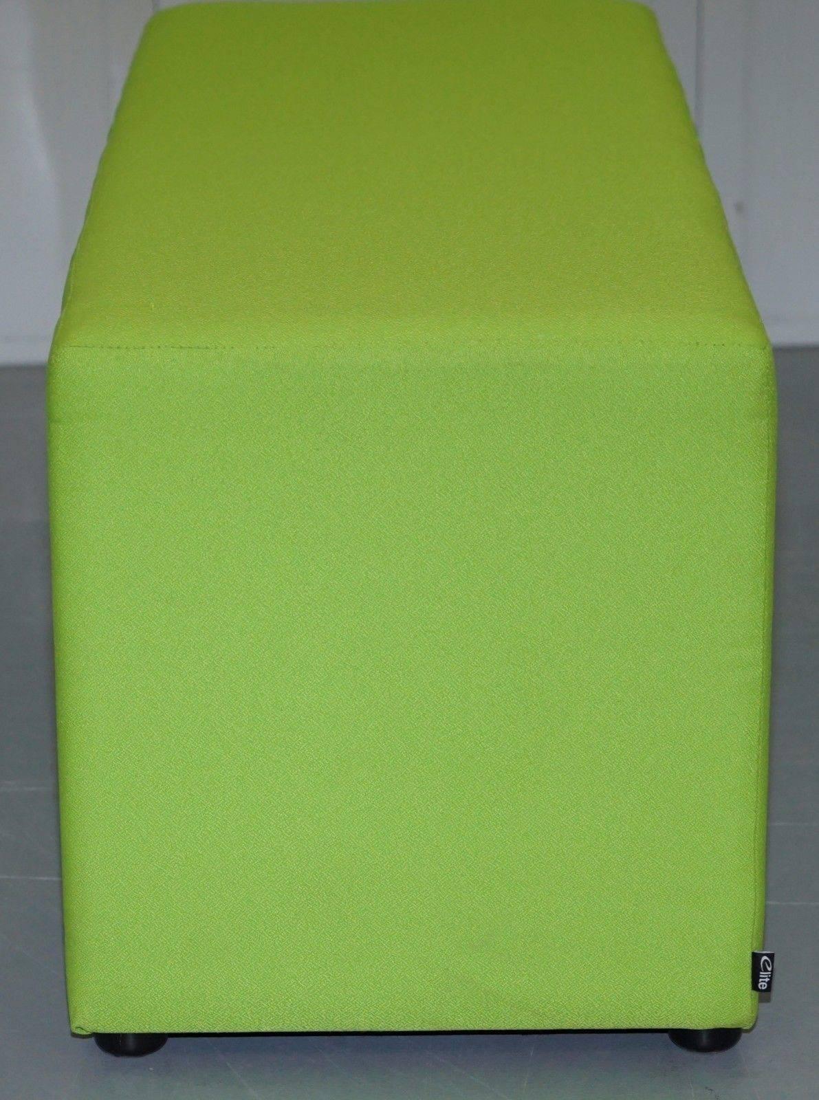 Pair of Elite Lime Green Segment Stools Great Contemporary Bench Pieces 4