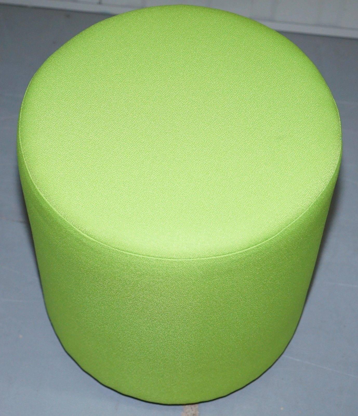 Modern Pair of Elite Lime Green Segment Stools Great Contemporary Bench Pieces
