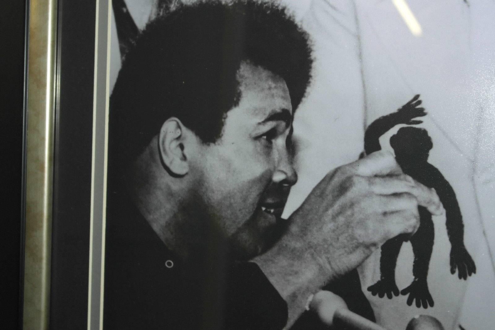 Mid-Century Modern Signed Joe Frazier Thrilla in Manilla & Muhammad Ali Boxing Picture Autographed