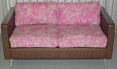 Orangebox Ogmore S-1 Brown Leather Sofa Wool Cushions Contemporary