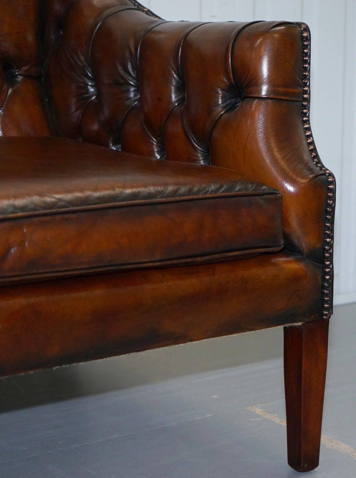 New George Smith Chesterfield Brown Leather Sofa Armchairs Available 1