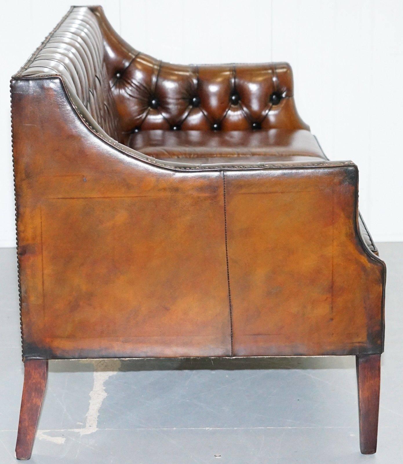 New George Smith Chesterfield Brown Leather Sofa Armchairs Available 2