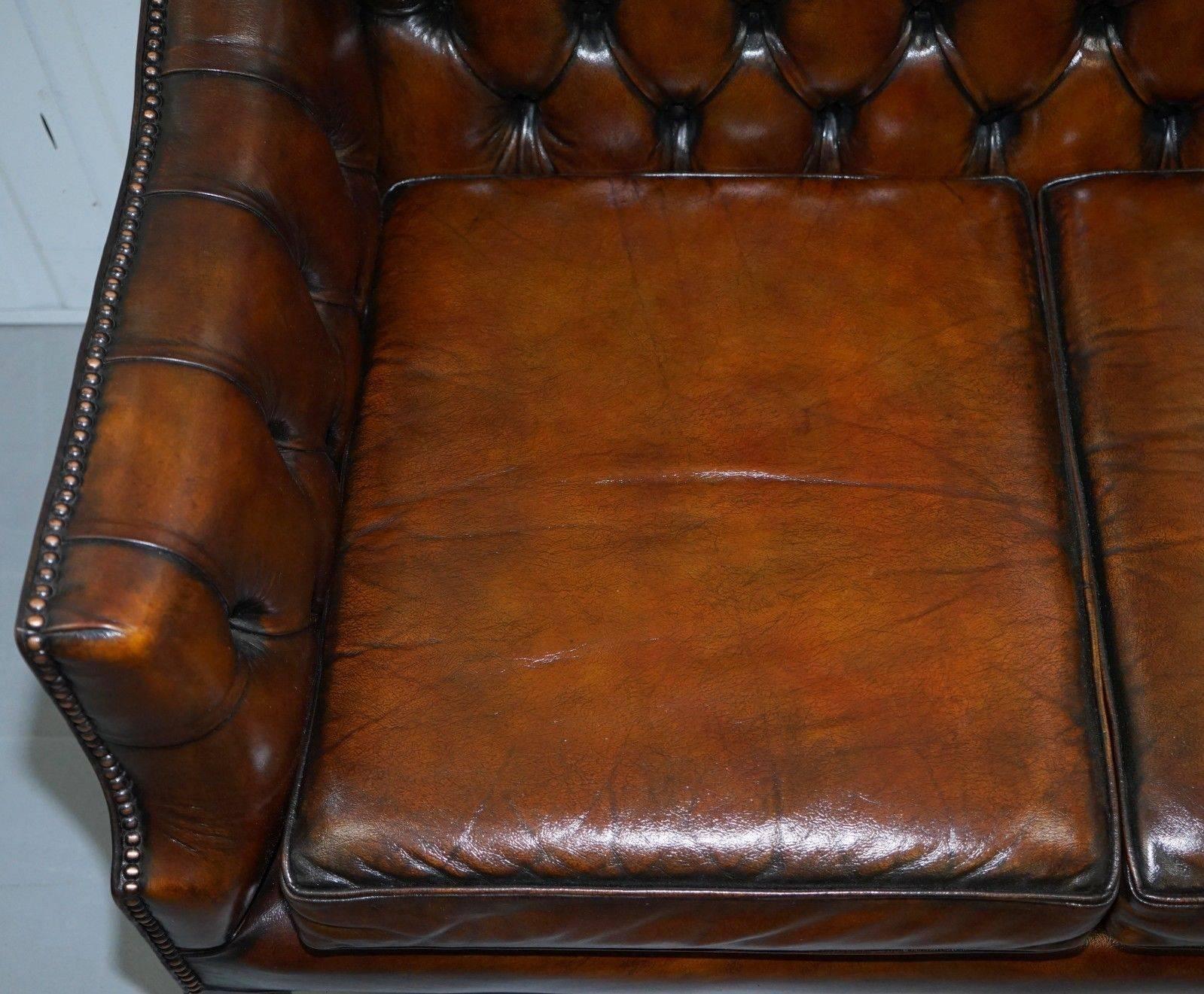 Contemporary New George Smith Chesterfield Brown Leather Sofa Armchairs Available