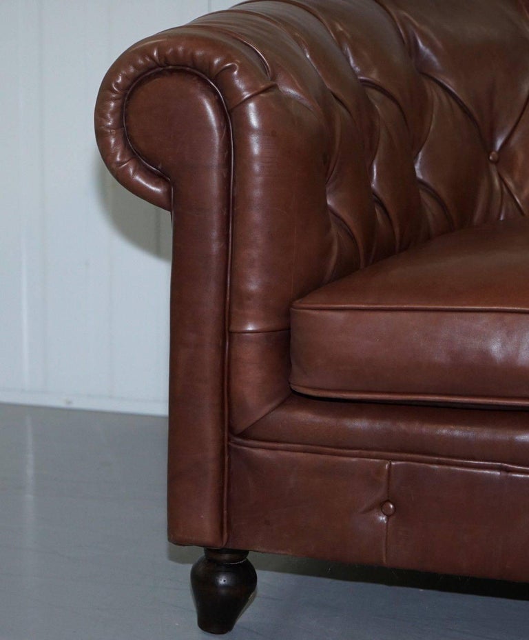 Very Rare Bfelix Chesterfield Silky Soft Italian Brown Leather Sofa at 1stDibs soft brown
