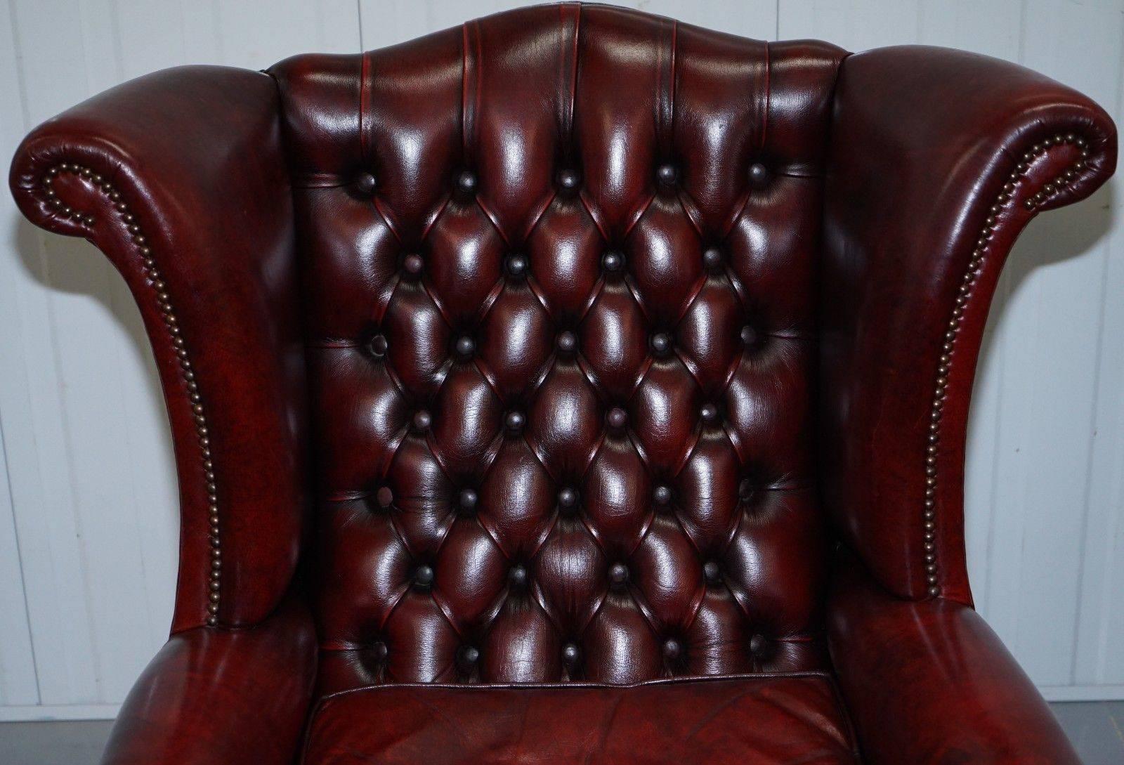 chesterfield queen anne wingback chair