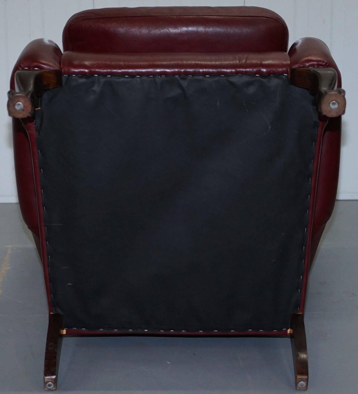 Claw & Ball Feet Large Comfortable Oxblood Leather Queen Anne Wingback Armchair 1