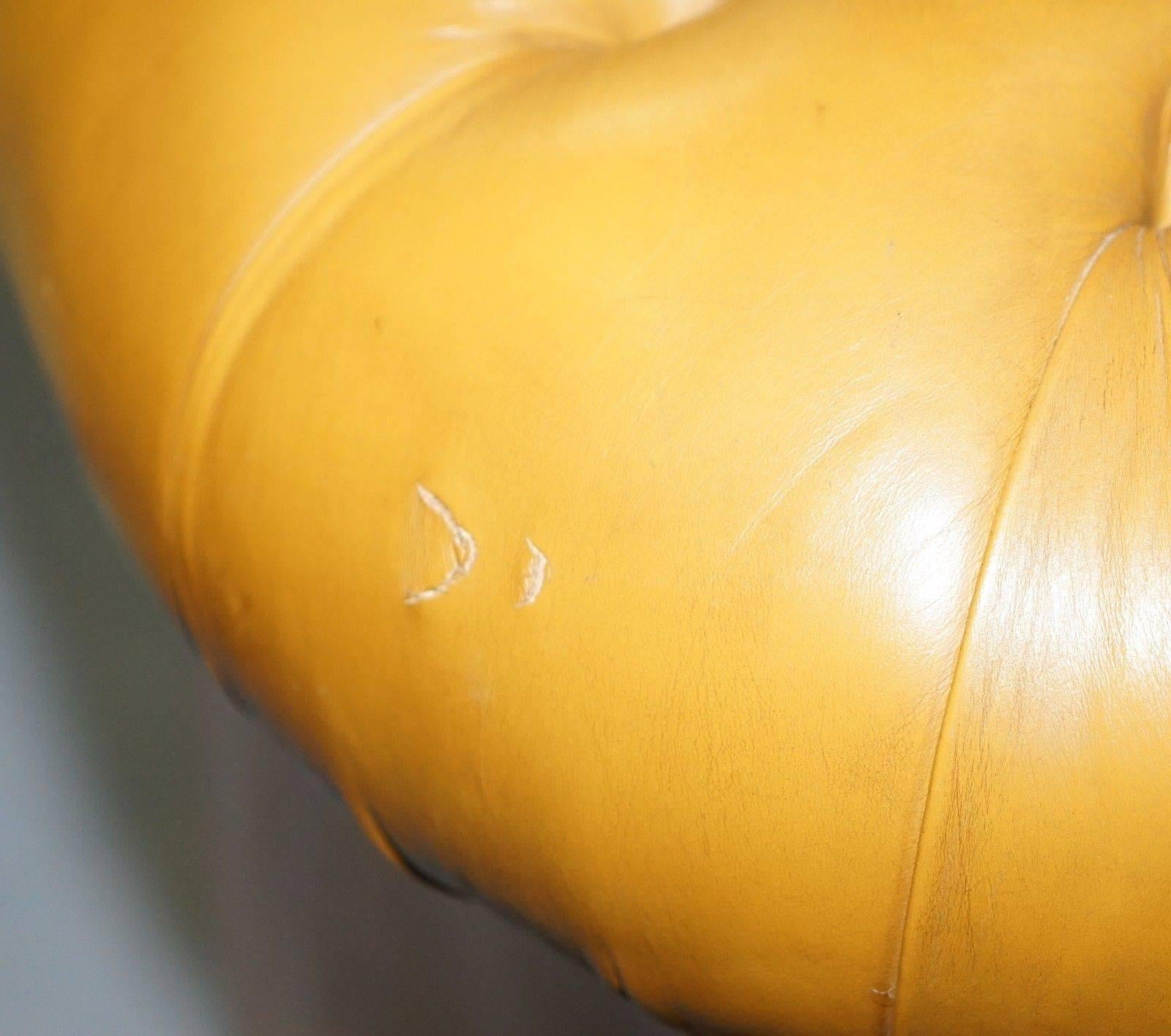 Liberty's London Leather and Fabric Chesterfield Sofa Fleming & Howland In Good Condition In West Sussex, Pulborough