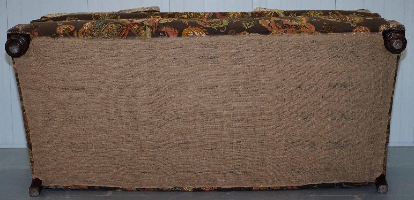 Howard Style Victorian Sofa Reupholstered in Ian Sanderson Poppinjay Velvet 1