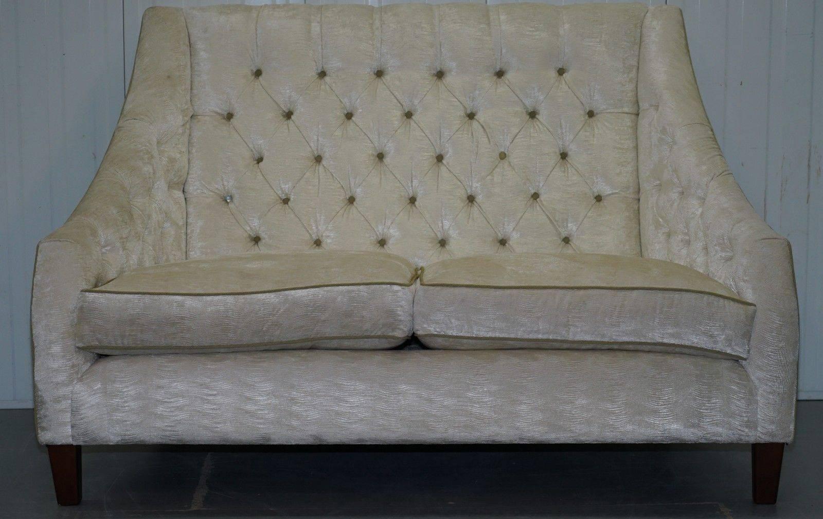 We are delighted to offer for sale this ex-display Charlotte James high back Chesterfield buttoned Adam sofa with split panel feather filled cushions RRP £2500

A very well made piece, in ex-showroom condition, it may have the odd mark around the