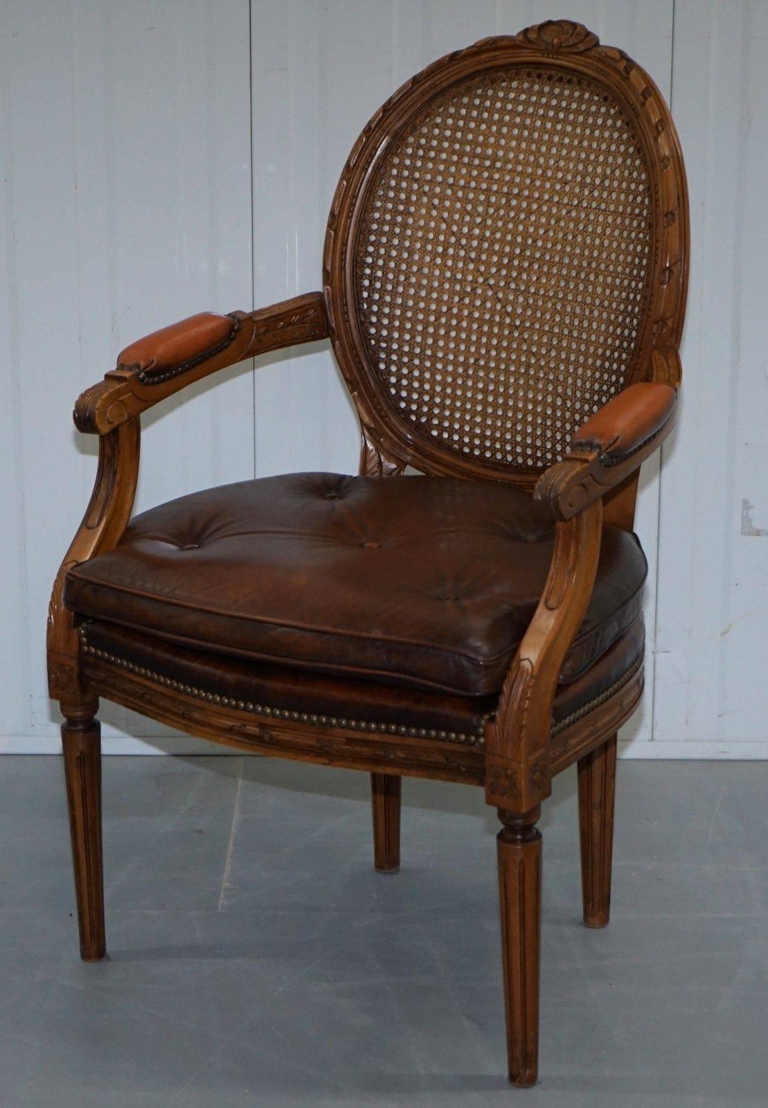We are delighted to offer for sale this very nice pair of Dutch handmade rattan occasional chairs with aged brown leather upholstery

A very good looking and well-made pair, bought from an antique store in northeast Holland, the pair or in pretty