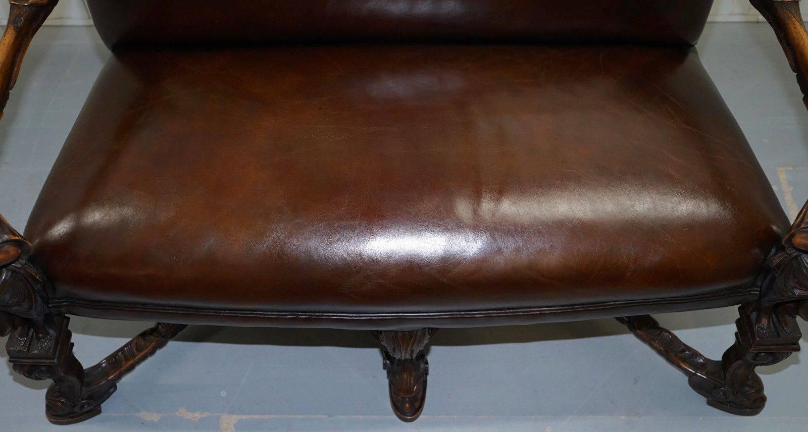 leather settee bench